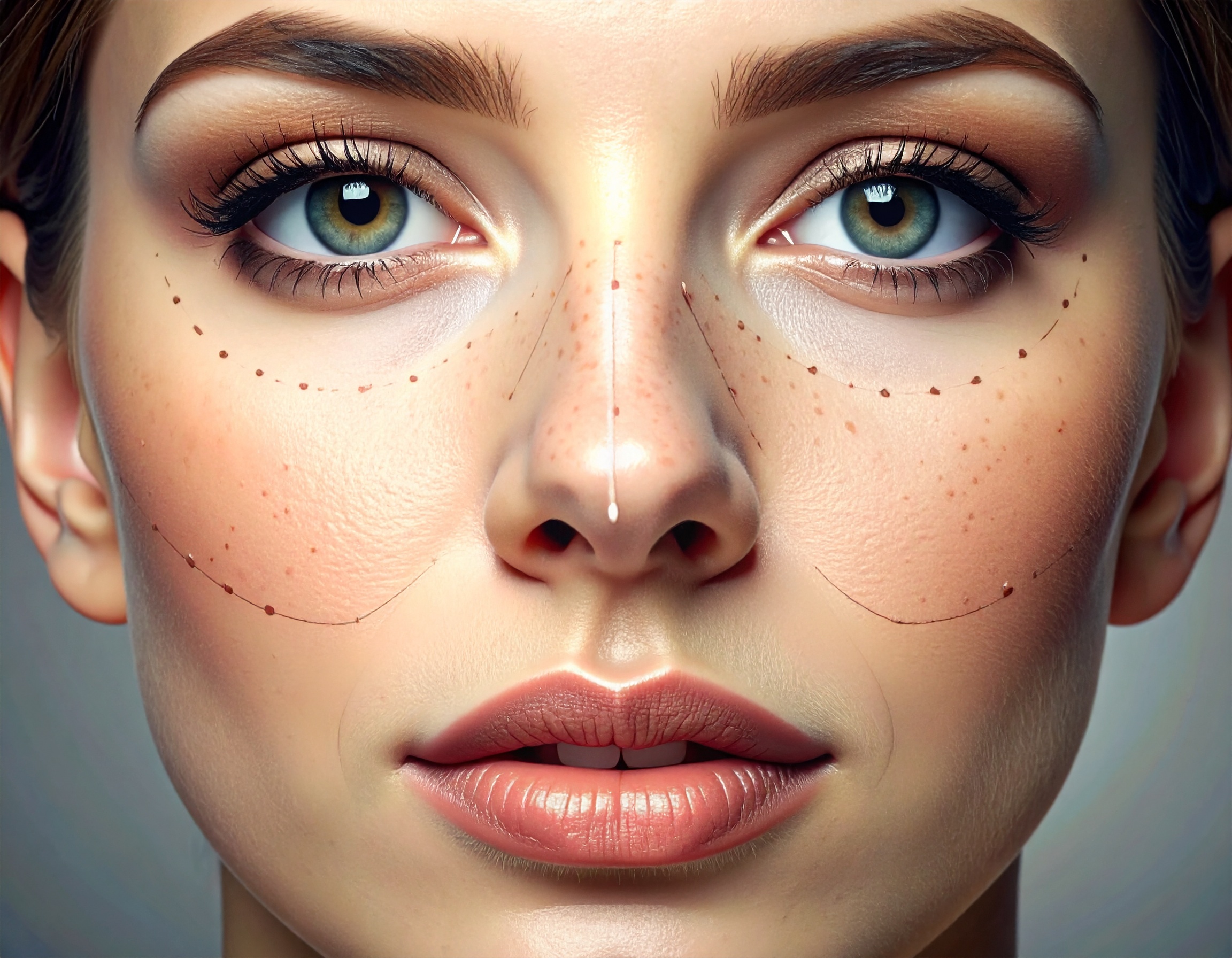 A person with a perfectly proportioned nose, representing facial harmony.